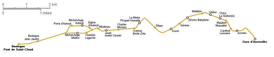 metro parigi il tracciato della linea 10