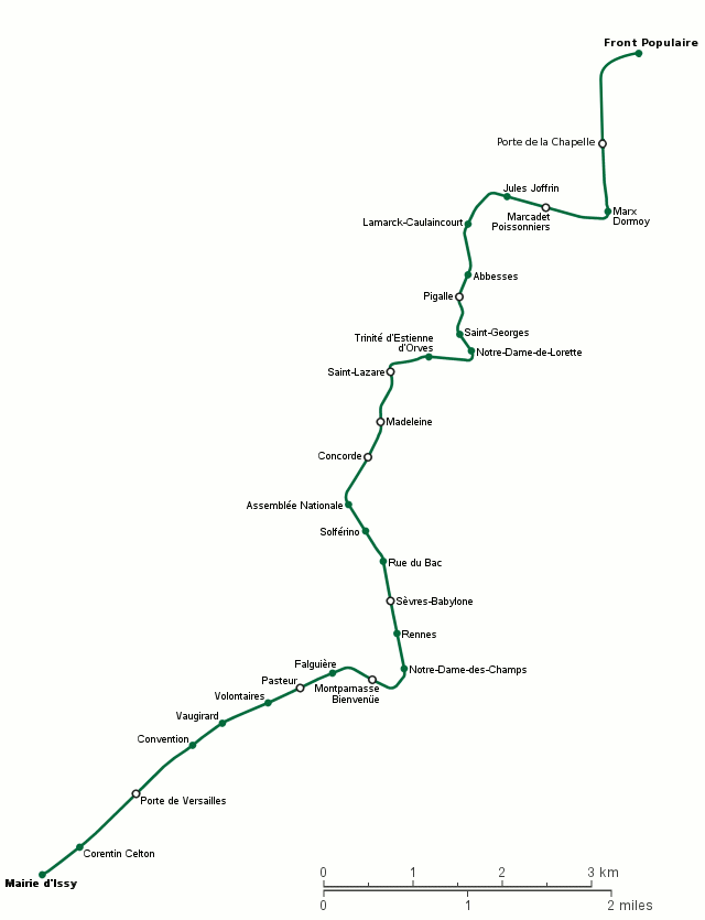percorso della linea 12 metro di parigi