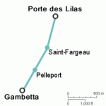 cartina della linea tre bis a Parigi